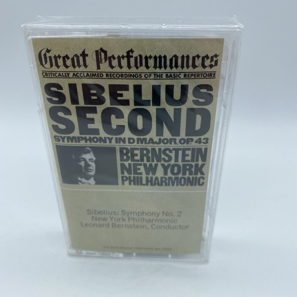 Sibelius Second Symphony in D Major Op 43 Bernstein NY Philharmonic Cassette NEW